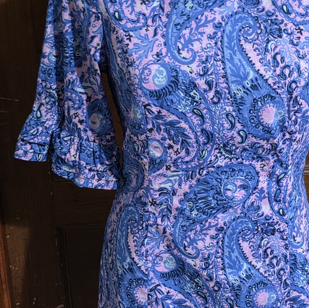 Lilly Pulitzer Fiesta Stretch Dress Purple Iris Hello Sunshine Purple Size 6 - Picture 6 of 16